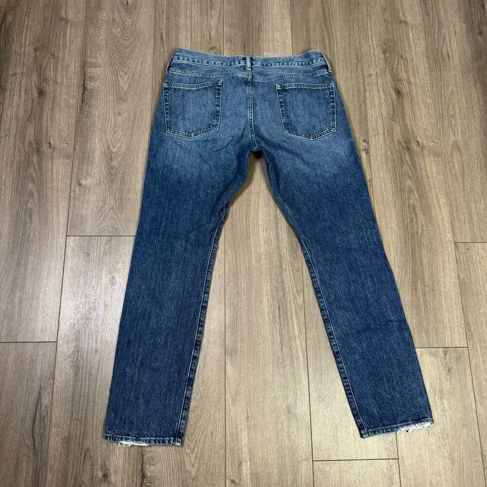 J.Crew 484 Slim-fit Jean Mens 33x30 Blue Three-Year-Wash Denim Straight Zip Fly